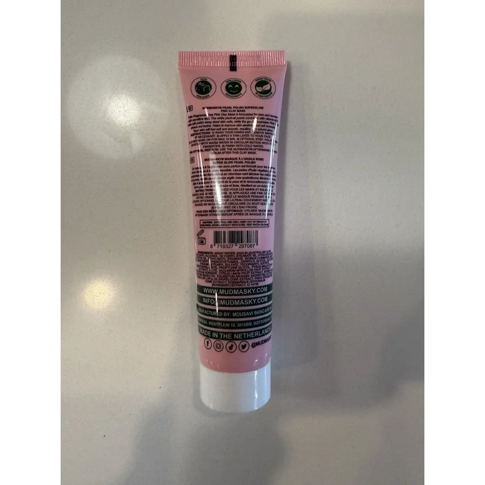 MUDMASKY PEARL‎ POLISH SUPERGLOW PINK CLAY MASK (Sealed/2oz)